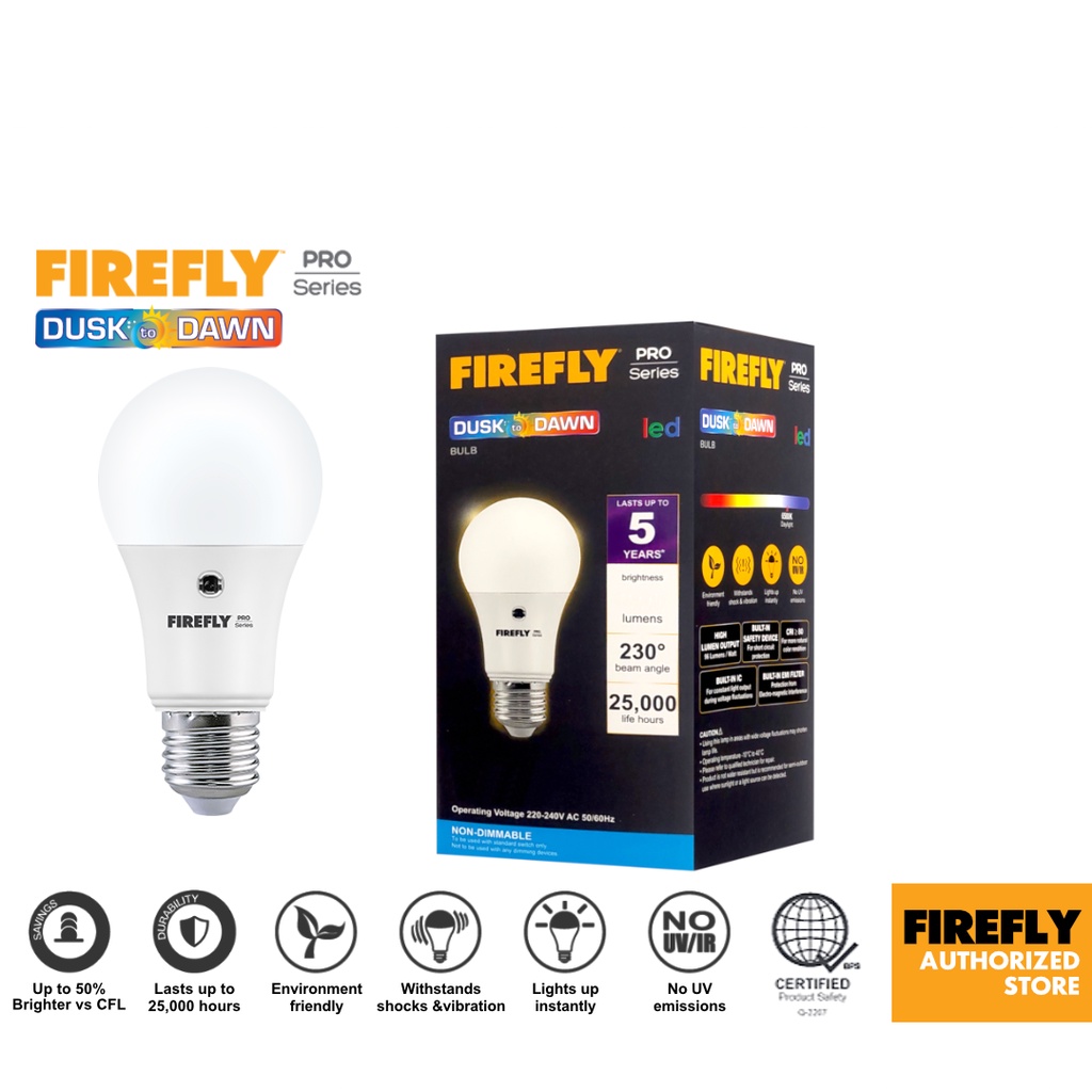 Firefly Pro Series Dusk to Dawn LED Light Bulb Lamp | Shopee Philippines