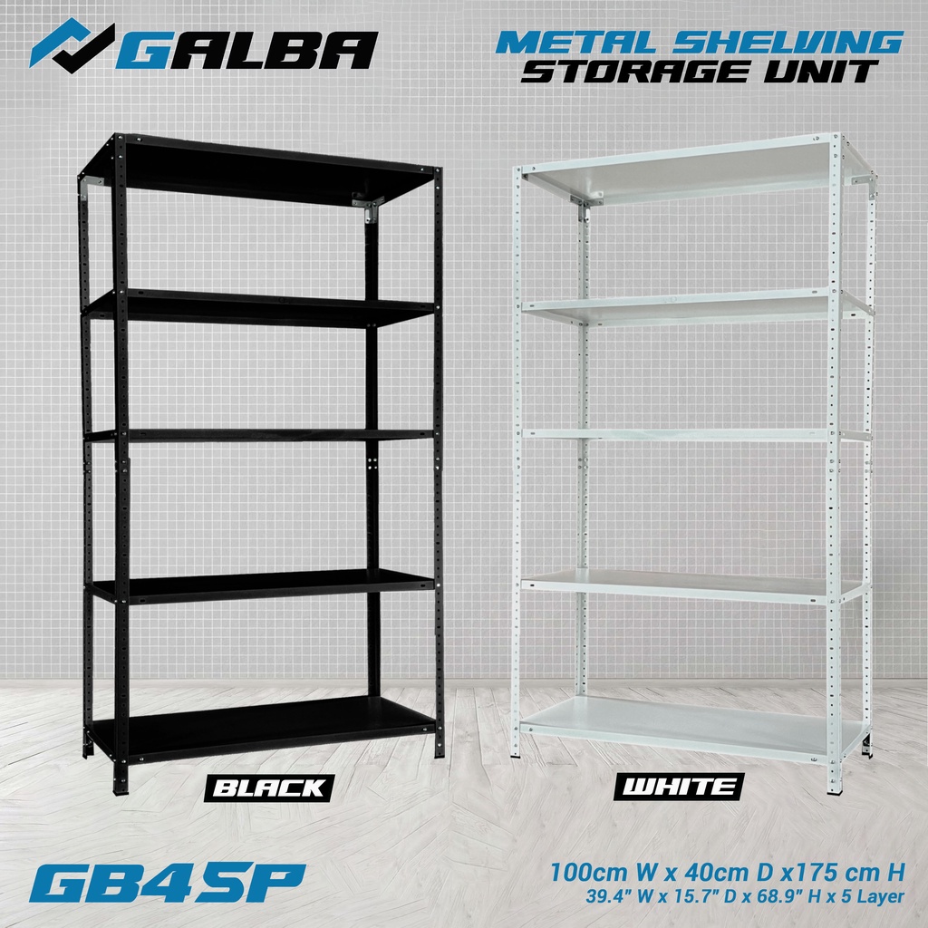 GALBA Galvanized Steel Storage Rack Metal Shelf 5 Layers 175cm Height 