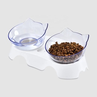 Cat Dog Bowl Food Container With Stand Single and Double Bowls