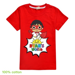New Ryan Toys Review Cartoon Pattern Printing Kids 100% Cotton O-Ne T-Shirt Boys Summer Tee Shirt Tops Girls Clothes C #1