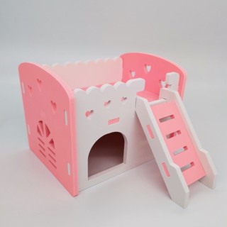 2 Layer Wooden Hamster Nest Sleeping House Luxury Cage Pet DIY Hideout Hut Toy Small Animal Supplies #1