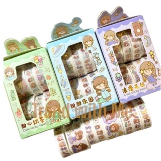 Cute Sticky Tape 8 pcs/box For Diary Scrapbooking DIY Decoration Cute Aesthetic Design #3