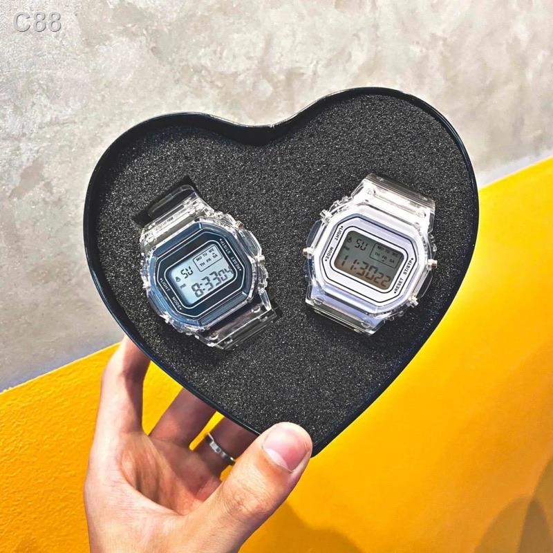 ﺴTransparent Fashion Square Dial Digital Watch Multifunctional Unisex Watches Relo for Men Women