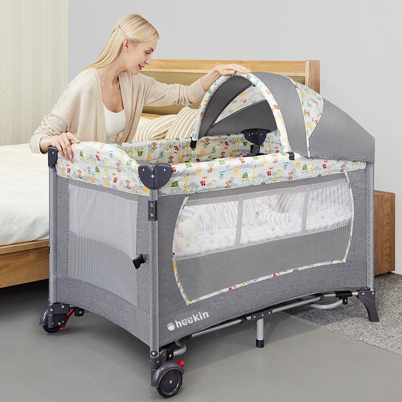 【5 in 1】【Shipping Discount】Baby Crib Portable 2 Level Baby Cradles with Free Toys Baby Bed Rocker