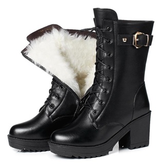 Thick Heel Short Boots Women 2021 New Style Soft Leather Martin British Autumn Winter High Single Sole Versatile Cotton