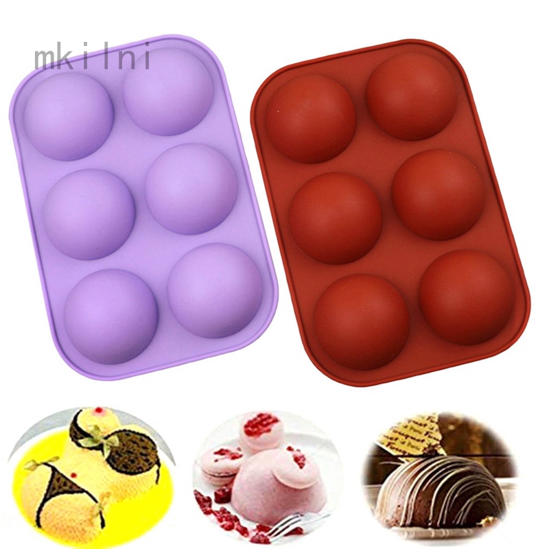 Silicone Molds, Hot Chocolate Bomb Mold with 6 Semi Sphere Jelly Holes