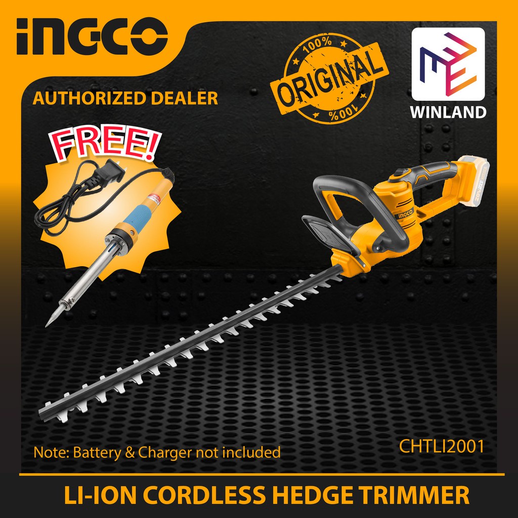 INGCO by Winland 20V LithiumIon Cordless Hedge Trimmer with Free