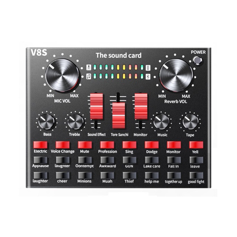 Sound Mixer Board for Live Streaming Voice Changer Sound Card with 16