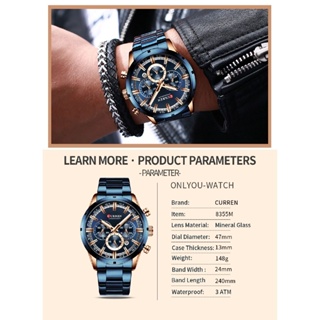CURREN Business Men Watch Luxury Brand Stainless Steel Wrist Watch Chronograph Army Military Quartz #3