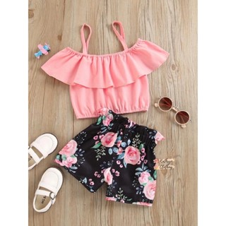 Kathryn Kids Girls 2way Offshoulder Top & Short Terno 42070#