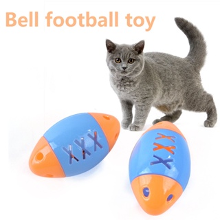 Robin. Cat Ball Toy Plastic Rugby Small Kitten Chase Toy Interactive Cat Bell Ball Cat Toy Hollow Out Cat Toys For Kitten Pets(Random Color)
