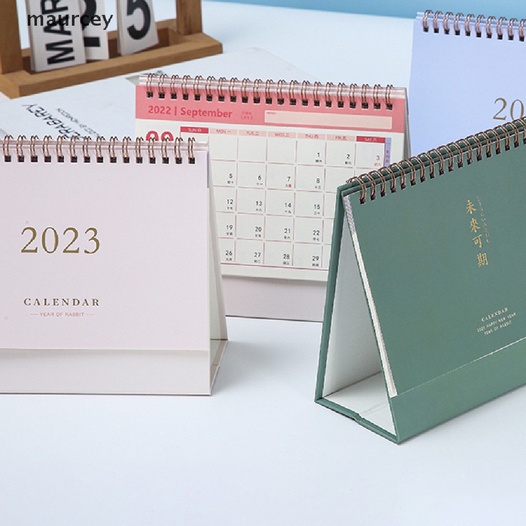 MA 2023 Retro Simple Solid Color Mini Desk Calendar Standing Desk ...