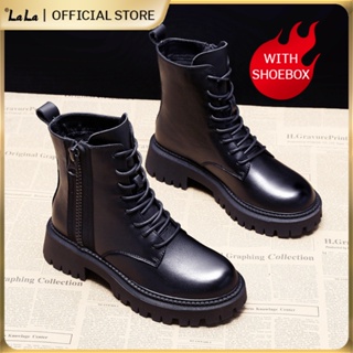 【LaLa】NEw Korean Boots Fashion Casual Black Ankle Boots for women