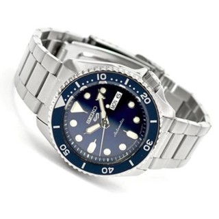 Seiko SRPD Expensive 5 Sports Water Resist Day & Date Auto Hand Movement Silver Blue Men's Watch #3