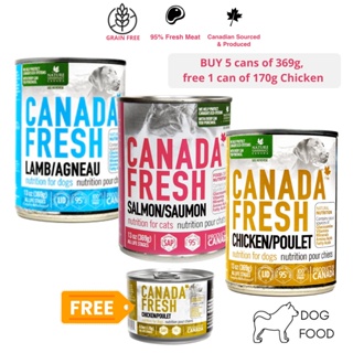 ♦✚○Buy 5 Cans Canada Fresh Dog Food 369g + Free 1 Can Chicken 170g for All Life Stages