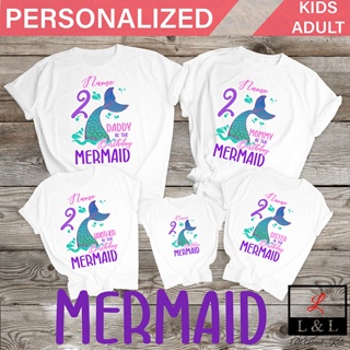 Mermaid  Birthday Shirt For Family Sold Per Piece