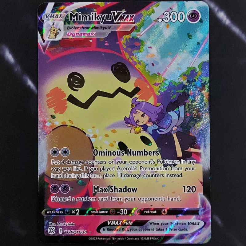 Pokemon TCG Mimikyu VMAX (Brilliant Stars TG17/TG30) Ultra Rare Trainer ...