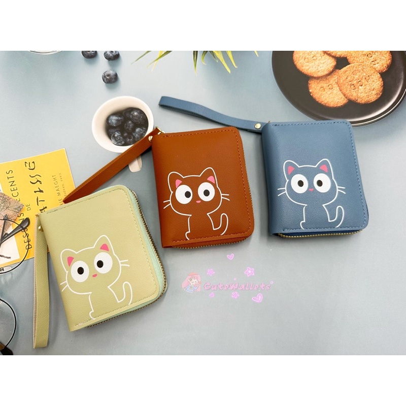 Korean style short wallet Ladies Mini wallet cute Cat pattern Short