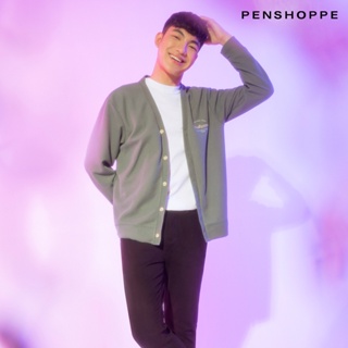 Penshoppe Cardigan With Chest Embroidery For Men (Green)