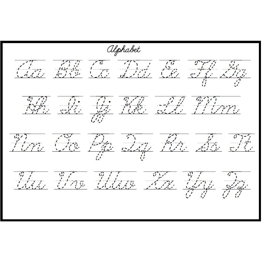 A4 Laminated Educational Cursive Tracing Chart for Kids | Shopee ...