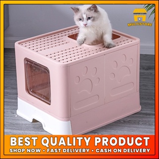 [FAST SHIPPING] Foldable Litter sand Large Size Semi - Closure Cat Litter Box With Drawer litter box