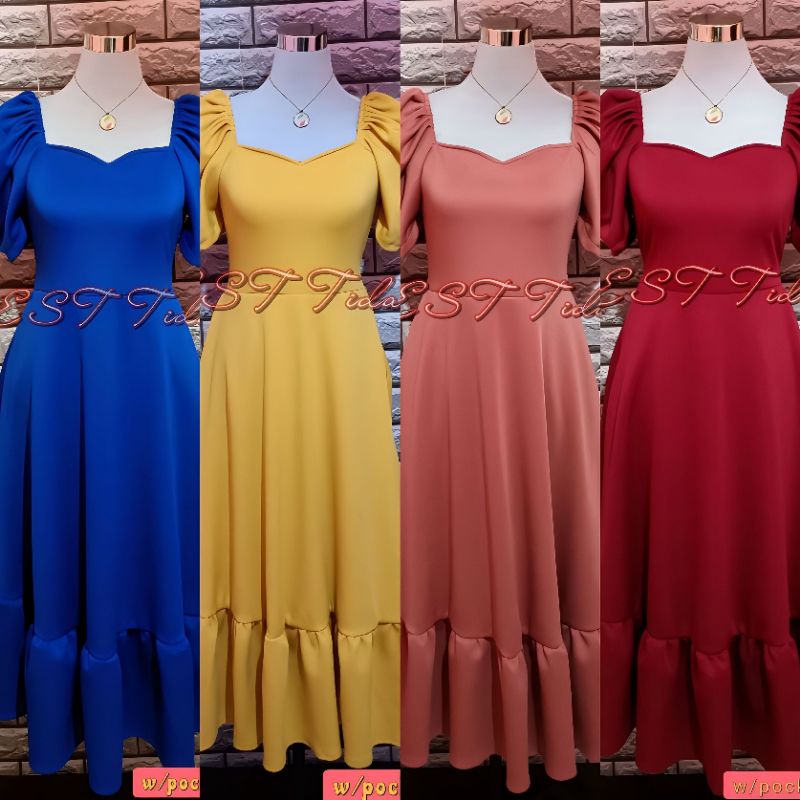 april-ruffles-puffsleeve-w-pocket-belt-shopee-philippines