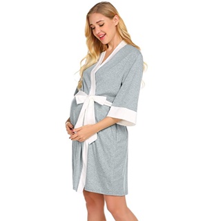 Sandals for Wome Twice**Maternity Nursing Robe Delivery Nightgowns Hospital Breastfeeding Gown #5