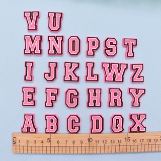 ❒Hot Sales Crocs Jibbitz Pink Letters Alphabet Numbers PVC Kids Shoe Ch Accessories DIY Wristban