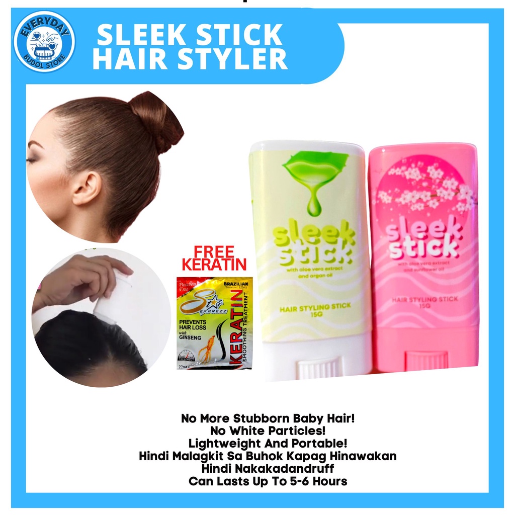 Original Sleek Stick Hair Styling Stick 15g With Aloe Vera Extract Argan  Oil And Sunflower Oil Hair | Shopee Philippines