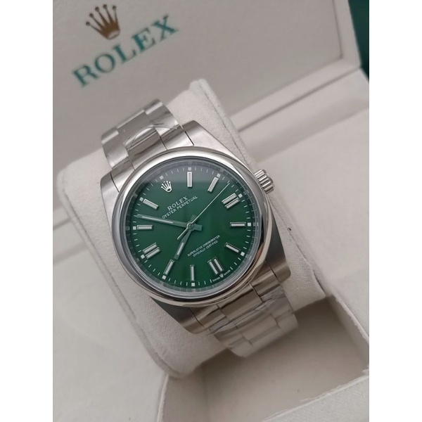 ROLEX OYSTER PERPETUAL NO DATE GREEN DIAL