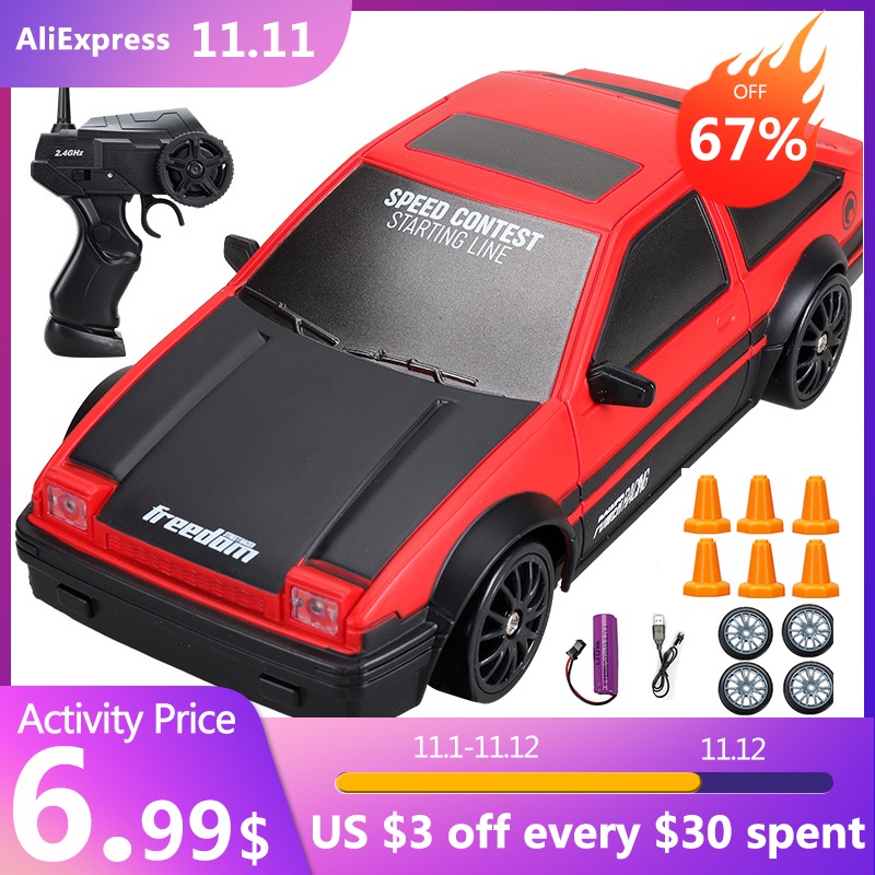 2.4G Drift Rc Car 4WD RC Drift Car Toy Remote Control GTR Model AE86