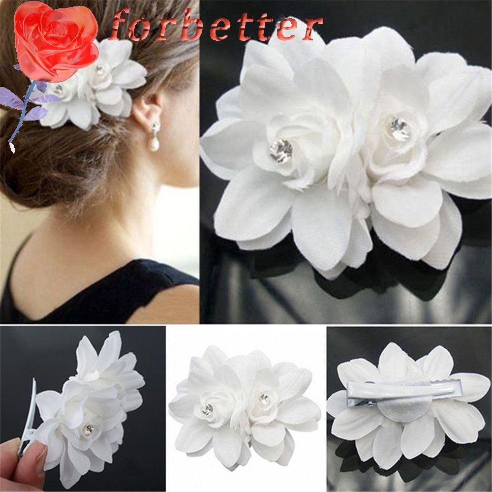 FORBETTER Fashion Hair Accessories Barrette Summer Hair Clip Bridal Orchid  Flower White Wedding/Multicolor | Shopee Philippines
