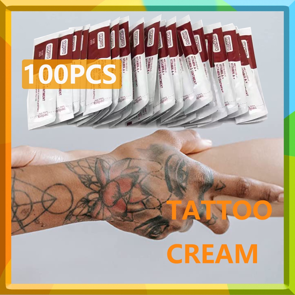100PCS Vitamin A and D Tattoo Repair Cream Heals + Protects New Tattoos and  Rejuvenates Older Tattoos - 100% Vegan Tattoo Cream No-Petroleum | Shopee  Philippines