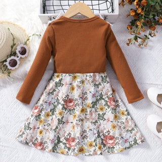 1-6years Old Fashion Kids Dress for Girls Long Sleeve Lace Flower A Line Dress Casual Wear Princess Birthday Outfit Children Clothes #5