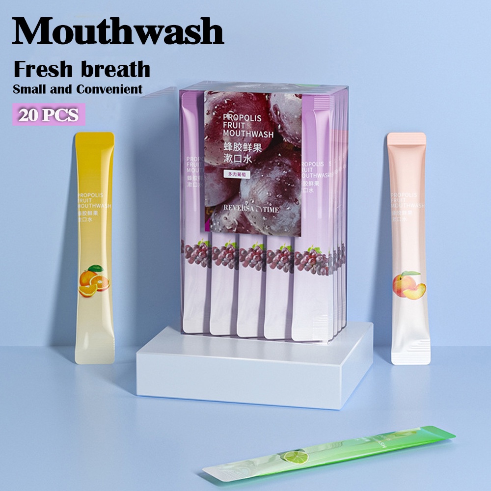 20Pcs Travel Mouth Wash For Bad Breath Travel Mouthwash Fruit Flavor Mouthwash Bag With Oral