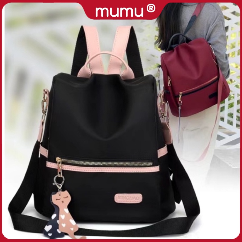 Mumu 6023 Women's Oxford Cloth Backpack Korean AntiTheft Bag