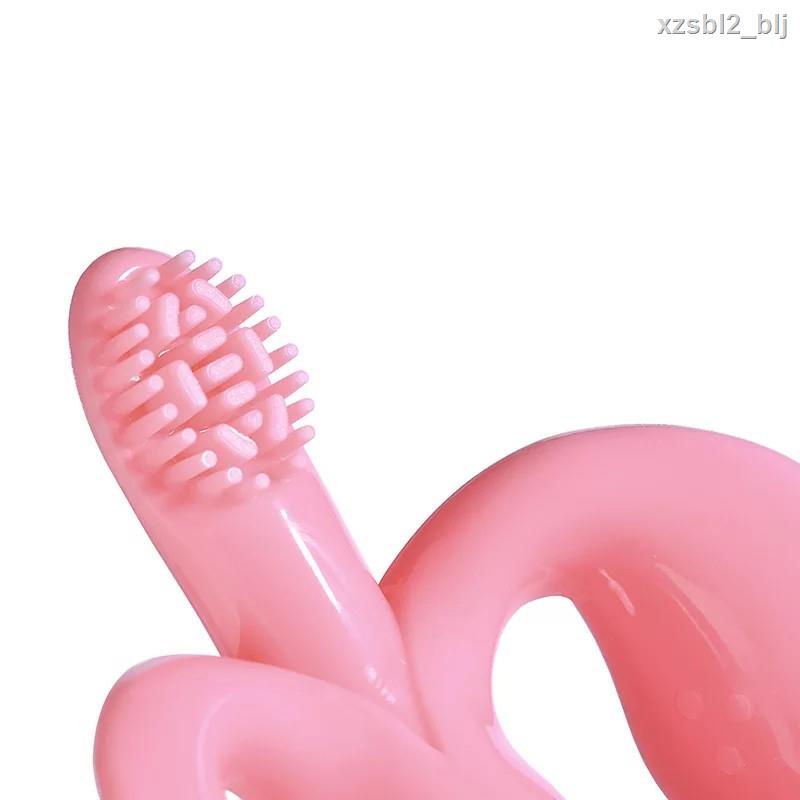 Baby Silicone Training Toothbrush Safe Toddle Teether Chew Toys Gift