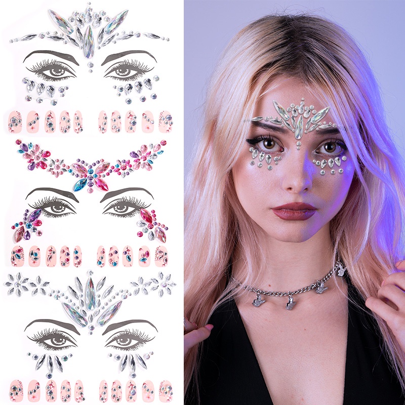 ready stock】Face rhinestones Angel tears Korean windElectronic Music Festival  Face Stickers Masquerade Ornament Stickers | Shopee Philippines