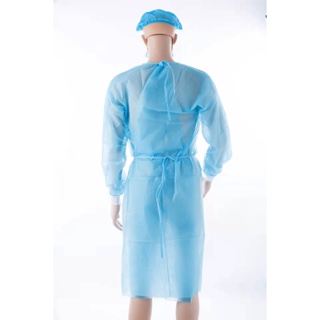 CODln stockA10 pieces Isolation Gown Suit Blue WaterProof Disposable PPE Bunnysuit Non Woven - Blu #1