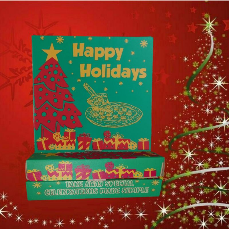 Christmas Pizza Box Corrugated 10"×10"×1.5" 50pcs Shopee Philippines