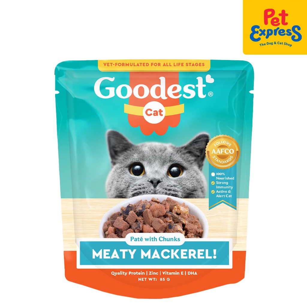 Goodest Meaty Mackerel Pate with Chunks Wet Cat Food 85g (12 pouches