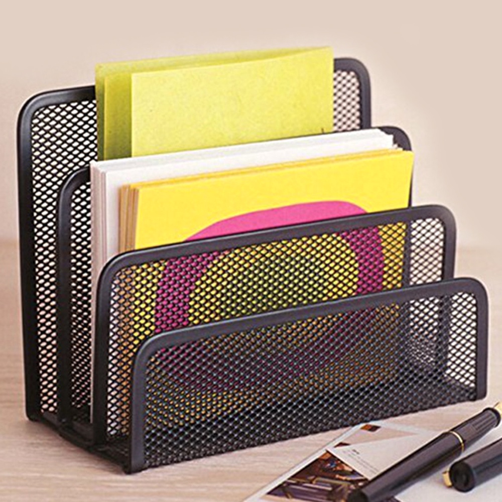 Desk Letter Organizer Small Office Letter Sorter Desktop Metal Mesh File Organizer Shopee
