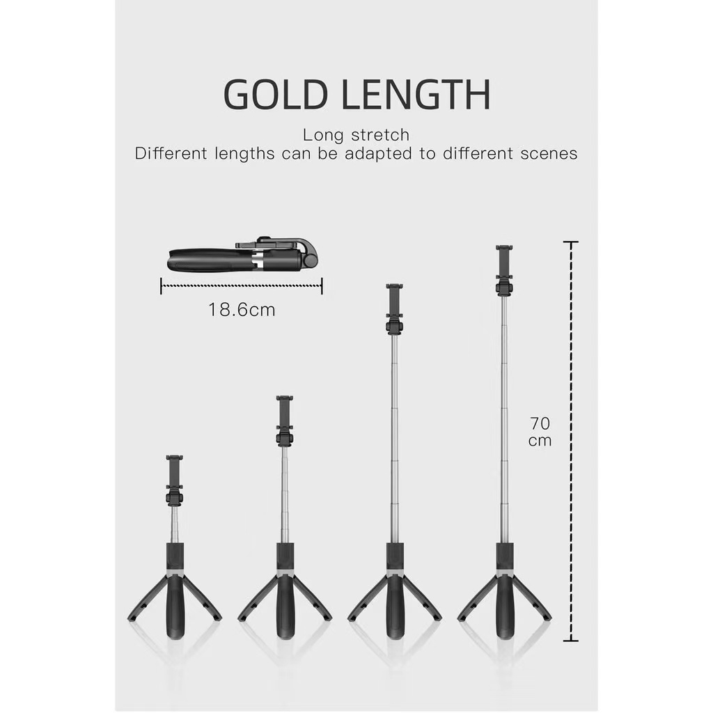 Wireless Bluetooth Selfie Stick Tripod Monopod Stand Phone Holder With Remote Control For Outdoor - Image 6