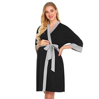 Sandals for Wome Twice**Maternity Nursing Robe Delivery Nightgowns Hospital Breastfeeding Gown #9