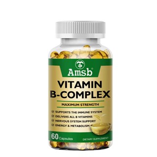 Vitamin B-Complex Capsules Reduce Stress Support Better Moods Assist Nervous System Maintain Energy