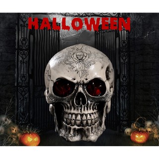 Resin skull Display LED Skull Crafts Personalized Office Decoration Halloween Decoration Teaching #8