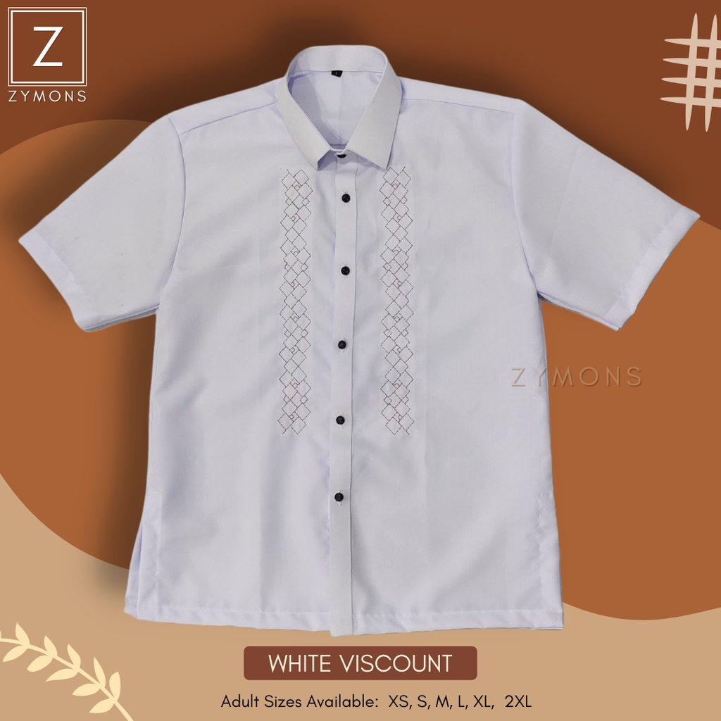 WHITE ADULT POLO BARONG (VISCOUNT CODE) Shopee Philippines
