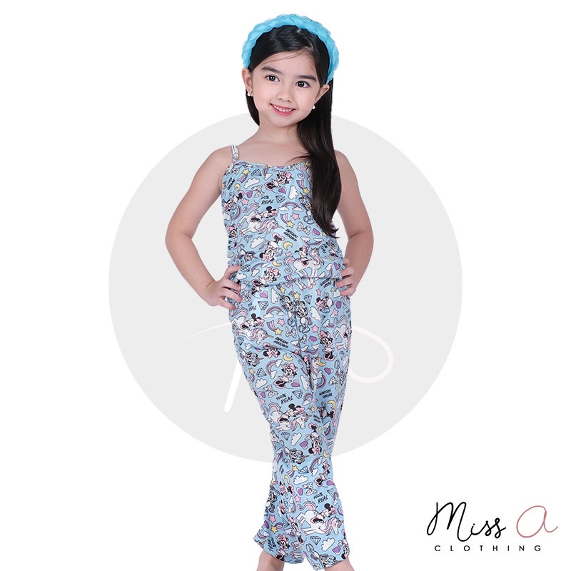 MISSAPH FASHION KIDS DANIE Cute Daily Baby Girl Spag Jogger Terno Pajama Sleepwear Pambahay Set 1101