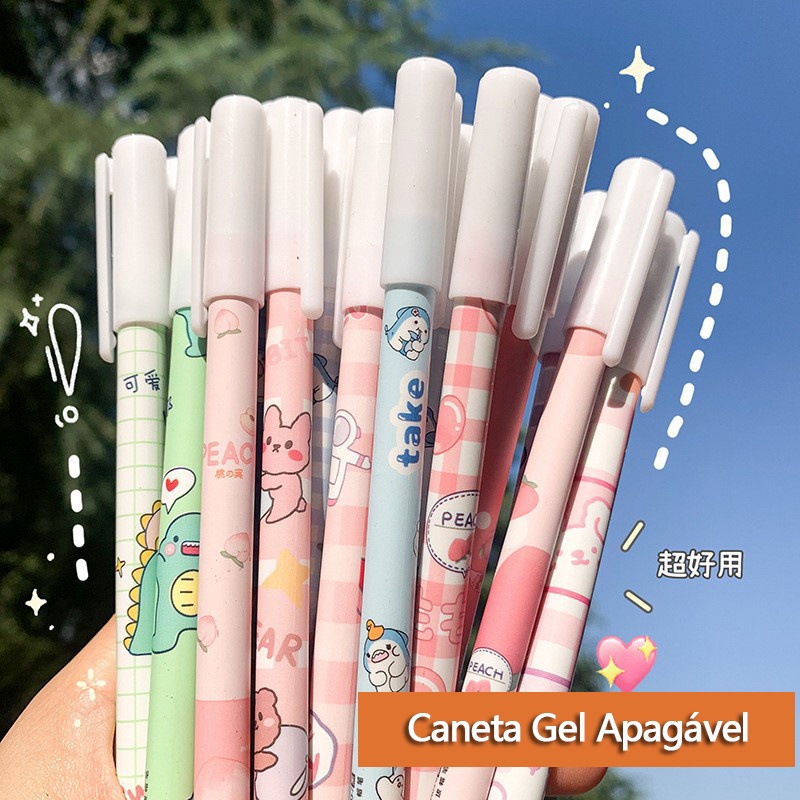 Erasable Pen Cartoon Animals Erasable Pen 0.35mm Kawaii pets Blue