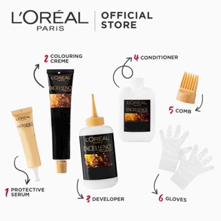 ln stockNEW¤۞LOreal Paris Excellence Ash Supreme Hair Color with Anti-Brass Purple Shampoo Hair Dye #7
